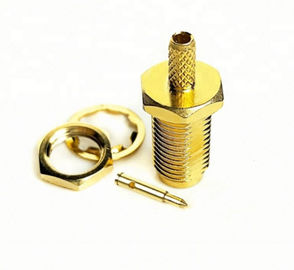 Full Thread RP Sma Bulkhead Jack Connector Crimp For RG174 Coaxial Cable