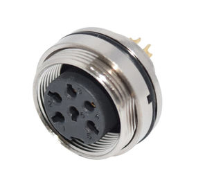 Ground Pin Male Female Circular PCB Connector M16 8 Pin Soldering Type