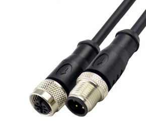 5pin 8pin M12 Circular  Straight angle Wire Cable assembly Male Female connector for PCB CCTV camera automative