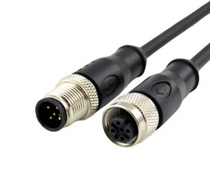 5pin 8pin M12 Circular  Straight angle Wire Cable assembly Male Female connector for PCB CCTV camera automative