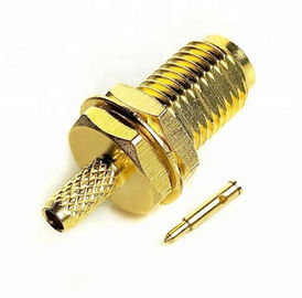 Full Thread RP Sma Bulkhead Jack Connector Crimp For RG174 Coaxial Cable