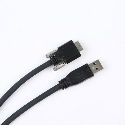 USB 3.0 산업용 비전 고유연성 드래그 체인 케이블 – 나사 잠금 기능이 있는 Type-A to Micro-B